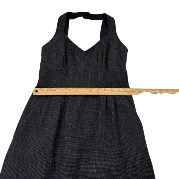 Rebecca Taylor Charcoal Sheath Wool V-neck Dress - Picture 11 of 12